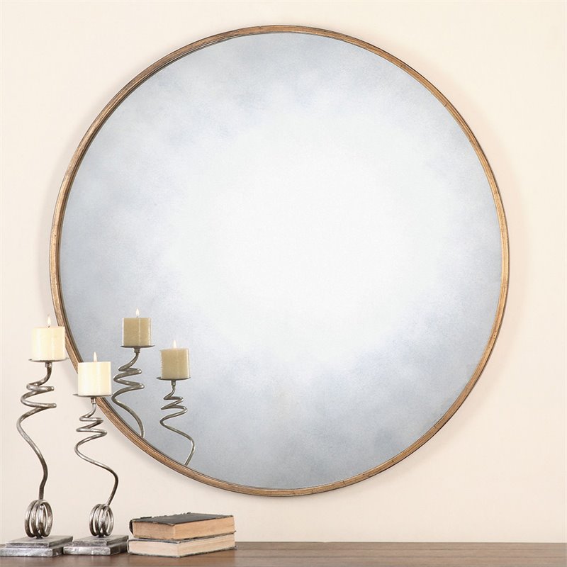 Allora Round Mirror in Gold