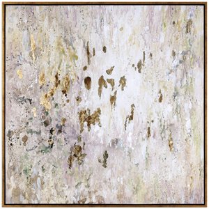 Allora Golden Raindrops Modern Abstract Art in Gold Leaf