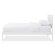 Allora Mid Century Rubberwood Queen Size Platform Bed in White
