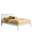 Allora Mid Century Rubberwood Queen Size Platform Bed in White