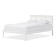 Allora Mid Century Rubberwood Queen Size Platform Bed in White