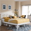 Allora Mid Century Rubberwood Queen Size Platform Bed in White