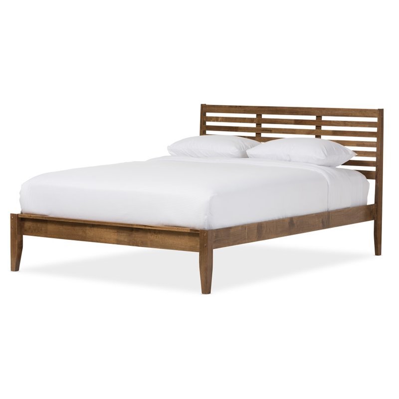 Allora Queen Platform Bed in Walnut
