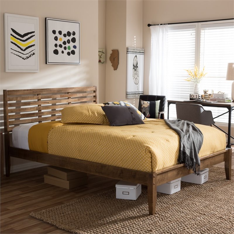 Allora Queen Platform Bed in Walnut