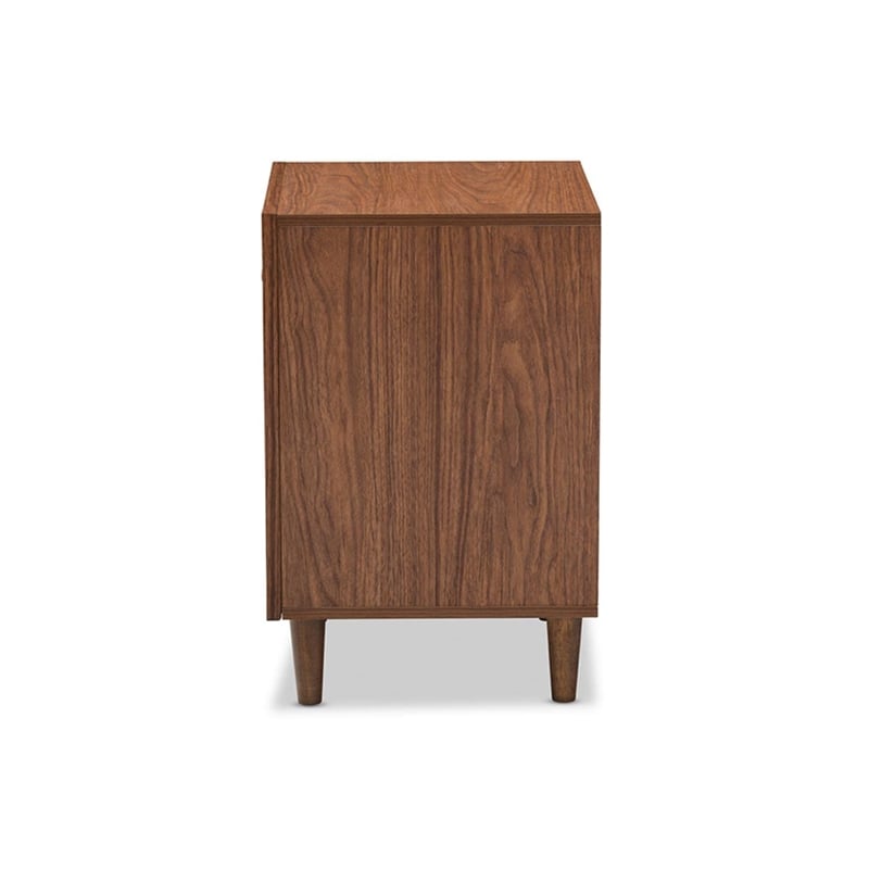 Allora 1 Drawer Nightstand in White and Walnut
