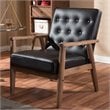 Allora Faux Leather Tufted Reception Chair in Brown