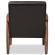 Allora Faux Leather Tufted Reception Chair in Brown