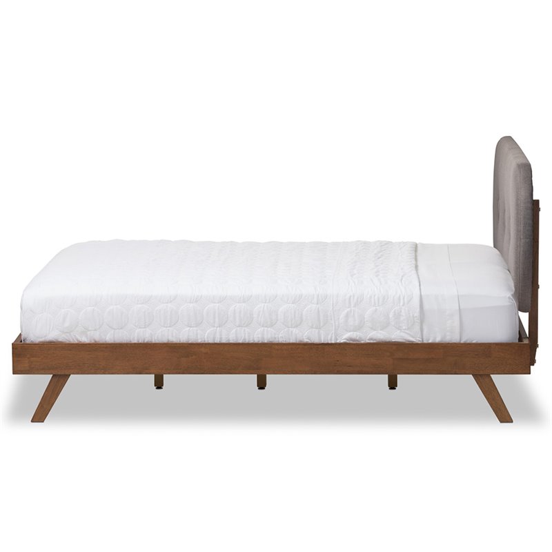 Allora Tufted King Platform Bed in Gray