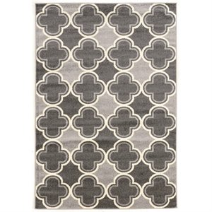 allora power loom polypropylene rug in gray/gray