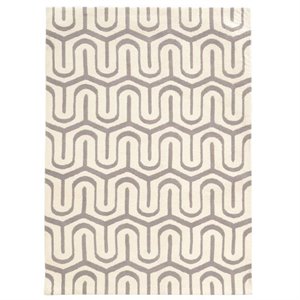 allora hand-tufted geometric design polyester rug in gray