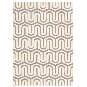 Allora 5' x 7' Hand-Tufted Geometric Design Polyester Rug in Gray