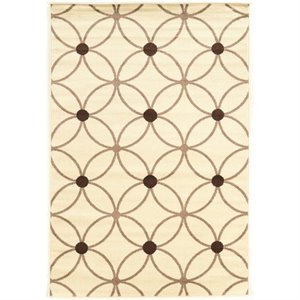 Allora Power Loom Polypropylene Rug in Ivory and Beige