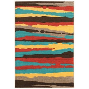 Allora 2' x 3' Power Loom Polypropylene Rug in Terracotta and Brown