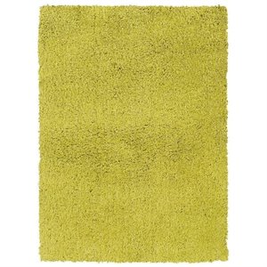 Allora 5' x 7' Hand-Tufted Microfiber Solid Color Shag Rug in Endive Green
