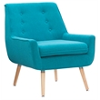Allora Polyester Fabric Upholstered Button-Tufted Back Accent Chair in Blue