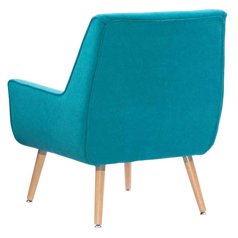 Allora Polyester Fabric Upholstered Button-Tufted Back Accent Chair in Blue