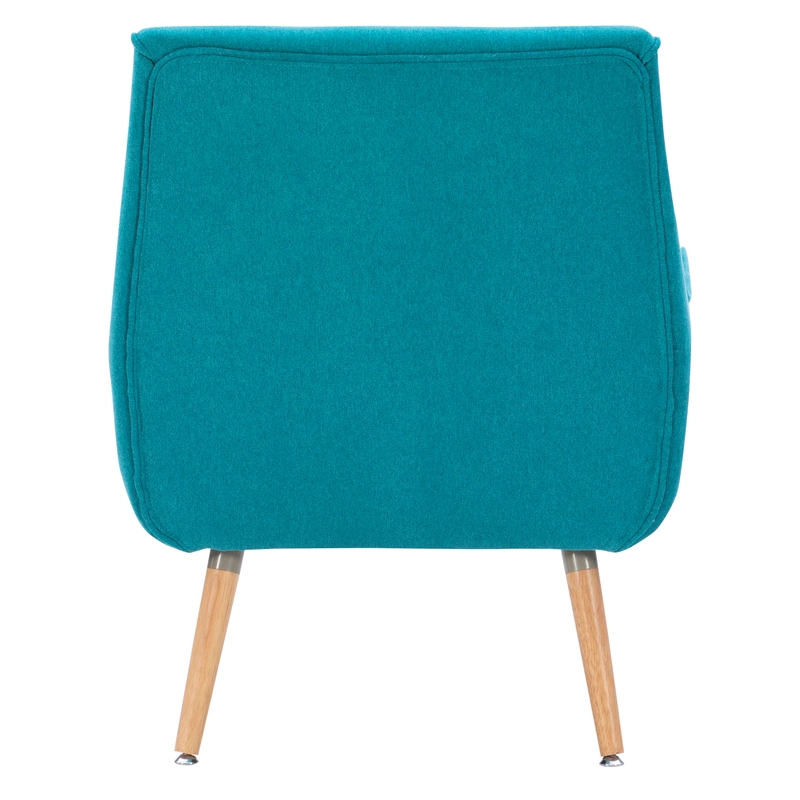 Allora Polyester Fabric Upholstered Button-Tufted Back Accent Chair in Blue