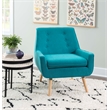 Allora Polyester Fabric Upholstered Button-Tufted Back Accent Chair in Blue