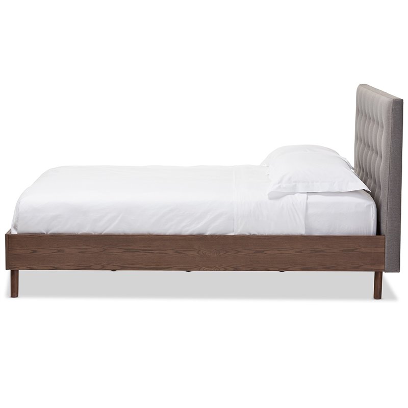 Allora Tufted Queen Panel Platform Bed in Gray