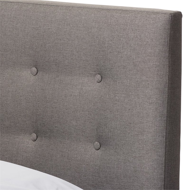 Allora Tufted Queen Panel Platform Bed in Gray