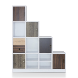 allora contemporary wood 9-cube bookcase in white