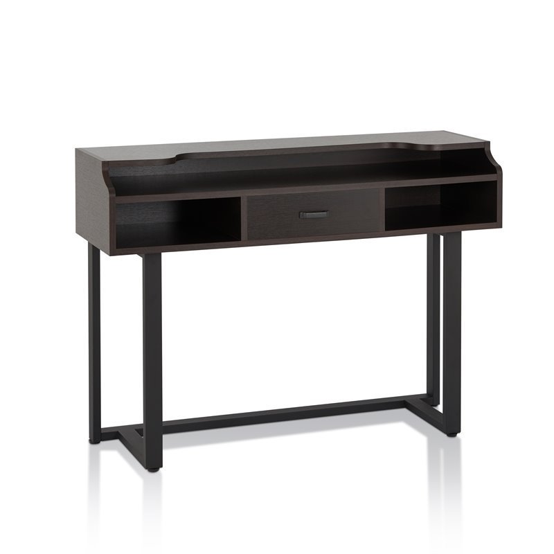 Allora Wood Table Top Cutout Writing Desk in Espresso