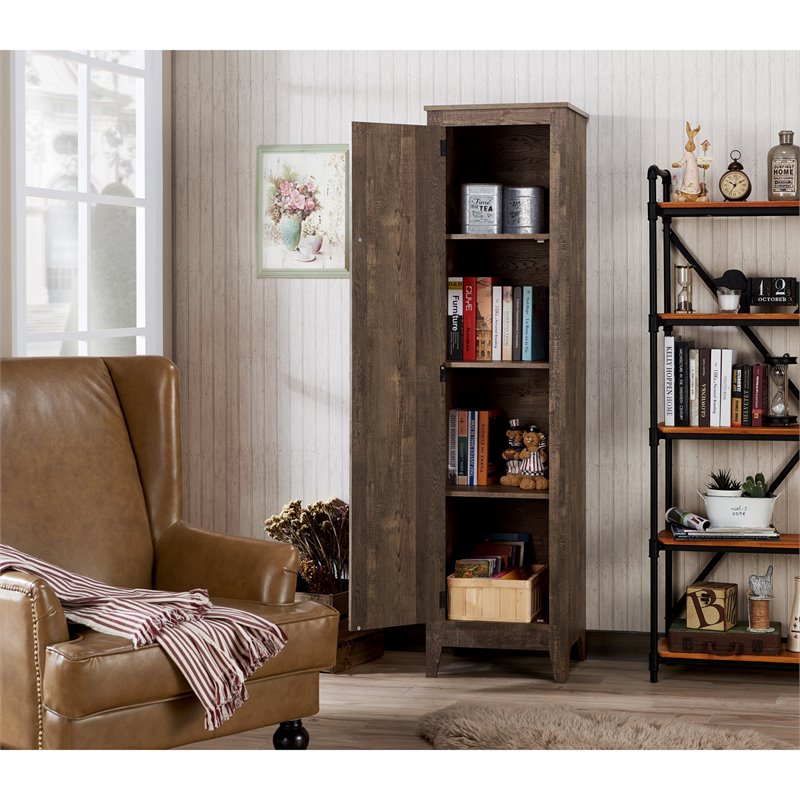 Allora Mid-Century Wood Storage Cabinet in Reclaimed Oak