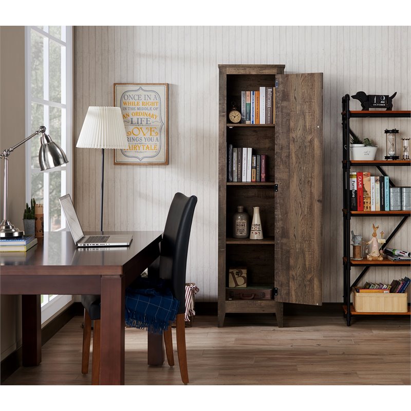 Allora Mid-Century Wood Storage Cabinet in Reclaimed Oak