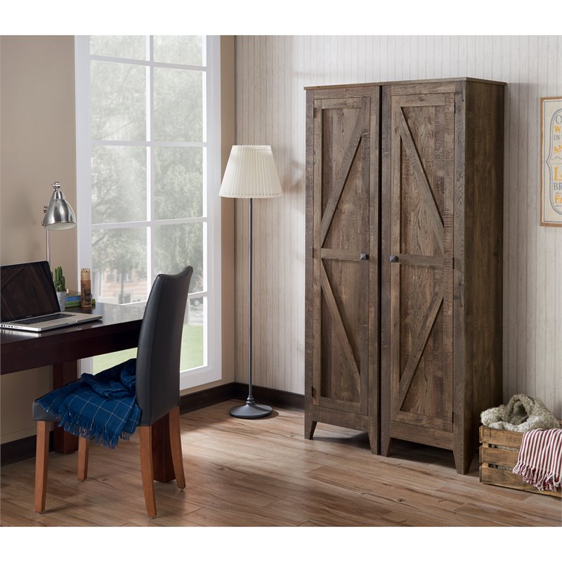 Allora Mid-Century Wood Storage Cabinet in Reclaimed Oak