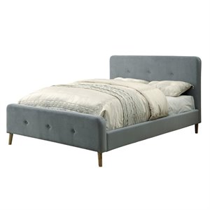 Allora Upholstered Chenille Full Platform Bed in Gray