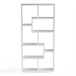 Allora 10-Shelf Contemporary MDF/Wood Veneer Bookcase in White
