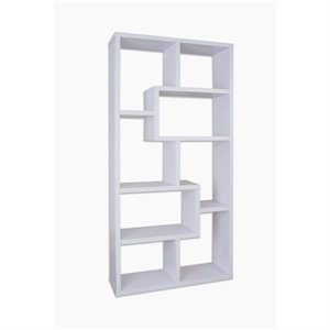 allora contemporary wood display cabinet bookcase in white