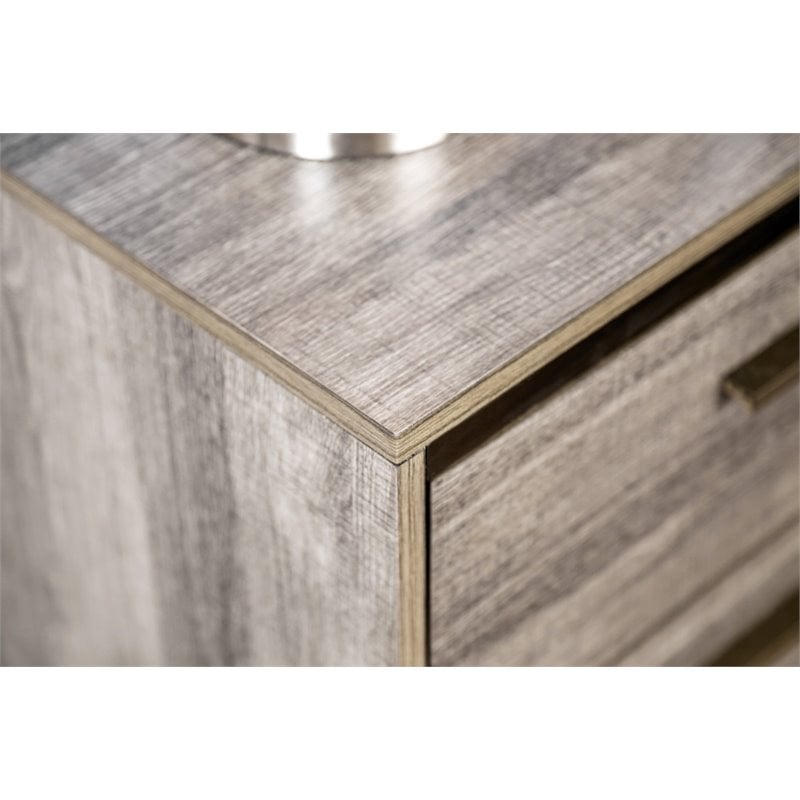 Allora 2 Drawers Contemporary Wood Nightstand in Antique Gray