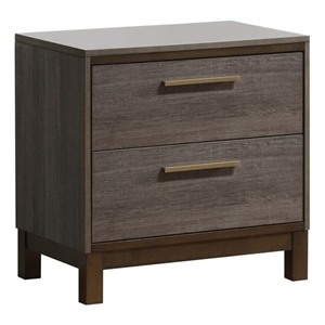 Allora Solid Wood 2-Drawer Nightstand in Antique Gray