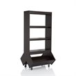 Allora 3-Shelf Wood Bookcase with Casters in Deep Espresso