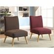 Allora Solid Wood and Fabric Upholstered Accent Chair in Purple