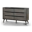 Allora Mid-Century Modern Wood 6-Drawer Dresser in Gray