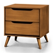 Allora 2-Drawer Mid-Century Solid Wood/Wood Veneer/MDF Nightstand in Oak