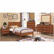 Allora Mid-Century Solid Wood/Wood Veneer/MDF Twin Platform Bed in Oak