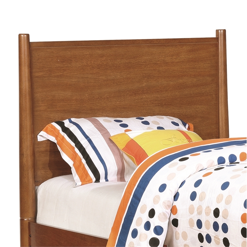 Allora Mid-Century Solid Wood/Wood Veneer/MDF Twin Platform Bed in Oak