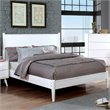 Allora Mid-Century Solid Wood/Wood Veneer/MDF Full Platform Bed in White