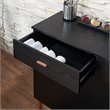 Allora 2-Drawer Wood Buffet Server in Black and Rose Gold