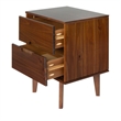 Allora Mid Century Modern Wood Nightstand in Walnut