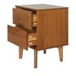 Allora Mid Century Modern Wood 2 Drawer Nightstand in Caramel
