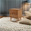 Allora Mid Century Modern Wood 2 Drawer Nightstand in Caramel