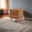 Allora Mid Century Modern Wood 2 Drawer Nightstand in Caramel