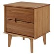 Allora Mid Century Modern Wood 2 Drawer Nightstand in Caramel