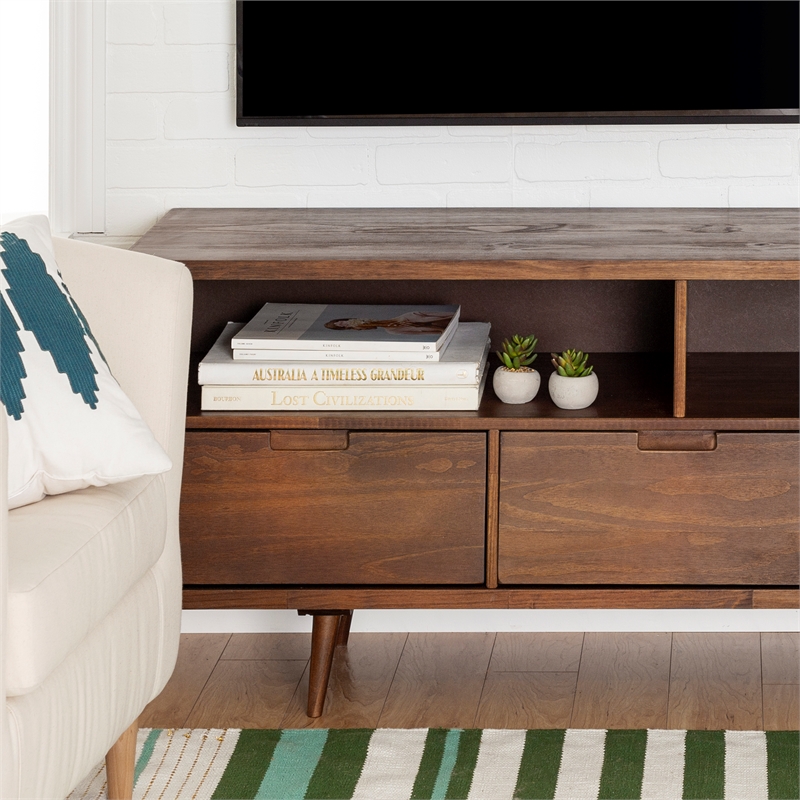 Allora Mid-Century 3-Drawer Wood TV Stand for TVs up to 58