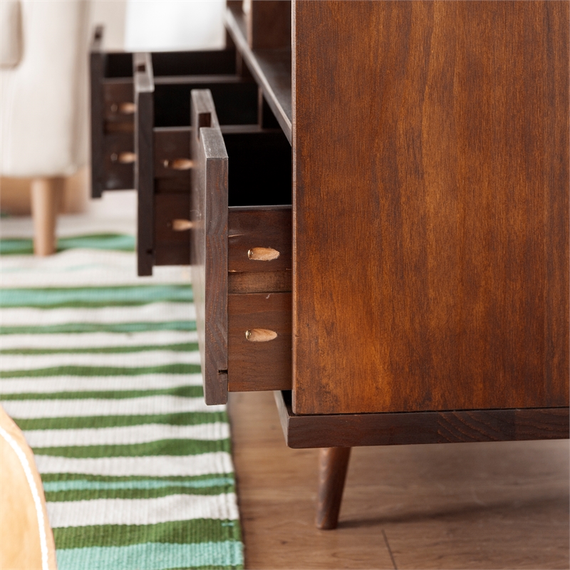 Allora Mid-Century 3-Drawer Wood TV Stand for TVs up to 58