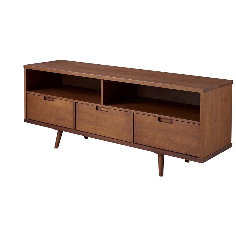 Allora Mid-Century 3-Drawer Wood TV Stand for TVs up to 58